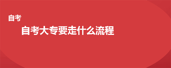 自考大专流程是什么